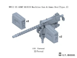 ETmodel 1:35 P35-292 WWII U.S.Army M1919 Machine Gun & Ammo Box(Type.2） - Picture 1 of 6