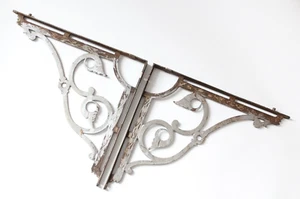 antike viktorianische Gusseisen Waschbeckenstützen | viktorianische Regalträger Vintage alt - Bild 1 von 24