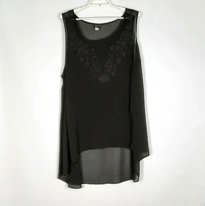 Torrid Sz 4X Sheer Night Gown Women Floral Embroidery Neckline Hi Low Sleepwear - Picture 1 of 7