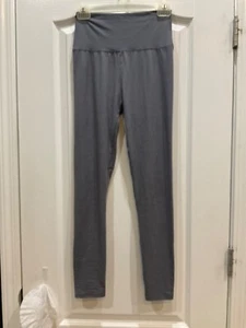 Womens Leggings One Size Gray Elastic Waist Tapered Legs Stretch F48 - Picture 1 of 8