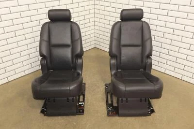 07-13 GMC Yukon XL Suburban 2nd Row Leather Bucket Seat Set (Ebony 196) - Image 1 of 4