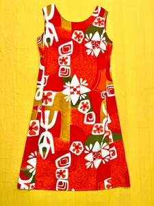 1960s Hawaiian Mini Dress, XS - S - Picture 1 of 5