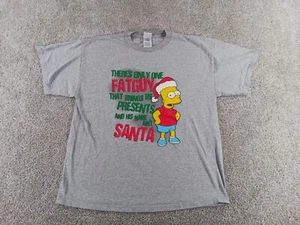 Delta Bart Simpson Christmas Men's Short Sleeve T-Shirt Size L Gray Solid - Picture 1 of 8