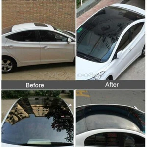Pellicola adesiva nero lucido 3 strati per tetto auto no bolle wrapping look - Foto 1 di 4