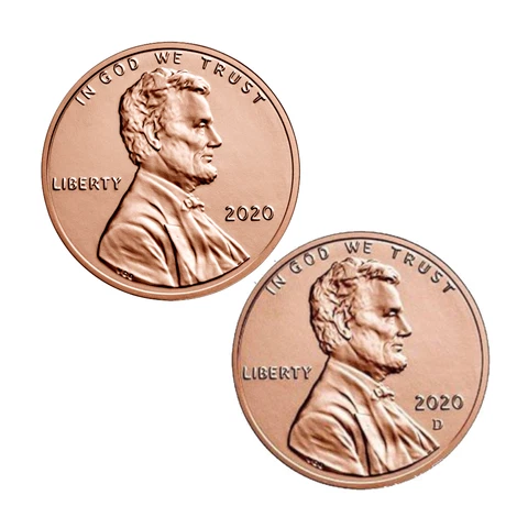 2020-P&D Lincoln Shield Cent - Two Penny Set - BRILLIANT UNCIRCULATED - SHARP!! Cover