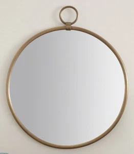 POTTERY BARN KIDS Antique Brass Ring Mirror-Round-NEW - Picture 1 of 7