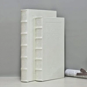 Set 2 Pezzi Libri Decorativi Bianchi per Decorazione Casa Impilati Legno Finto Libri F - Foto 1 di 7