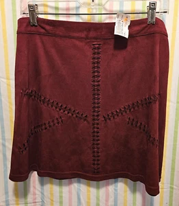 Ya Los Angeles Women's Skirt Burgandy/Maroon Very Soft Feel~Cool Design~Sz Large - Picture 1 of 4