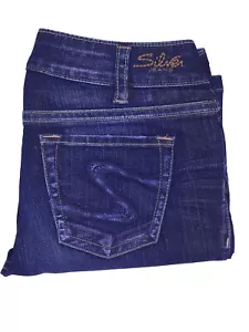 Jeans Suki argento bootcut vita bassa lavaggio scuro denim donna taglia 30 (33X30) - Foto 1 di 7