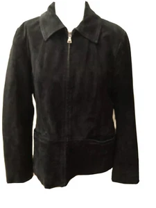 Chaqueta de cuero Bernardo para mujer talla M cremallera completa espuma de mar malla negra ventilada - Imagen 1 de 9