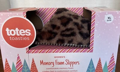 Chinelos femininos Totes Toasties espuma com memória grande XL 9-10 estampa animal - Imagem 1 de 4