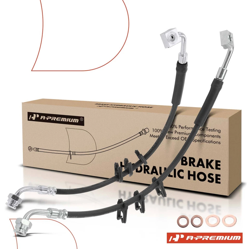 Manguera hidráulica de freno delantera A-Premium 2x para Ford E-350 E-450 Super Duty E-250 Foto 1 de 4