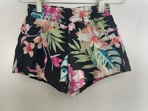 Old Navy Active Kids Girls Colorful Floral Lined Elastic Pull On Shorts Black S - Picture 1 of 7