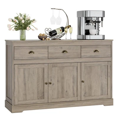 Buffet Storage Cabinet, Sideboard Farmhouse Server Bar Wine Cabinet with 3 Dr... - Image 1 of 4