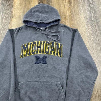 Sudadera con Capucha Vintage Michigan Wolverines Para Hombres XL Gris Sudadera Equipo Estudiante Suéter Foto 1 de 4