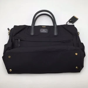 Tumi Voyageur Business Tote Laptop Carryall Bag Black Gold Accent - Picture 1 of 8