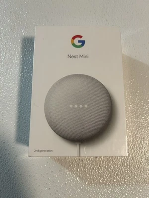 Google Nest Mini 2nd Generation Bluetooth Smart Assistant Speaker ~ Chalk - Image 1 of 4