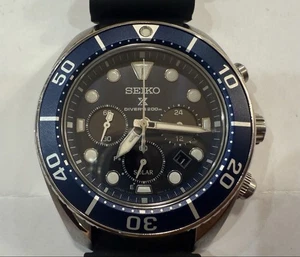 Seiko Prospex V192-0AD0 SBDL063 Solar schwarz Chronograph Taucheruhren Herren - Bild 1 von 9