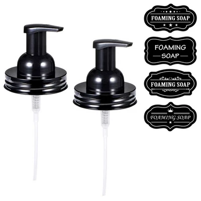 2 Pack Mason Jar Foaming Soap Dispenser Black Farmhouse Bathroom Decor - Image 1 of 4