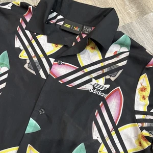 Adidas x Pharrell Williams Surf Trefoil Floral Button Up Shirt Mens Large - Picture 1 of 18