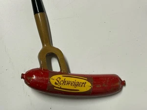 Vintage SCHWEIGERT Hot Dog Golf putter tema franco con testa in ottone MOLTO BUONO novità - Foto 1 di 7
