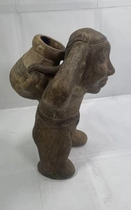 Antique Mayan / Aztec Old South American Figurine Water Carrier /  Rare - Picture 1 of 17