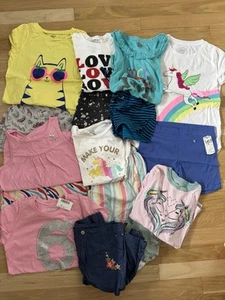 Girls Summer 17PC Lot Sz 7/8 Carters, Place, SO TShirt Tanks Shorts PJS - Picture 1 of 9