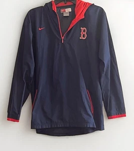 Nike Boston Red Sox Logo Pullover  Hooded Windbreaker Quarter Zip Size Large MLB - Picture 1 of 9