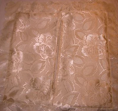 VINTAGE + NEW CUSHION COVER - BACK ZIPPER -POLYESTER SCALLOPED EDGE - Image 1 of 2