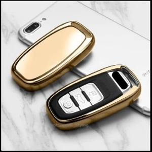 Gold Smart Key Cover For Audi A3 A4 S4 A5 S5 A6 S6 RS6 A7 S7 A8 Q5 Fob Case t59* - Picture 1 of 3