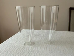 2 Vintage glass hurricane flare Lamp Shade wall sconce 10.5" tall - Picture 1 of 9