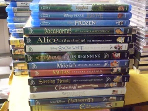 (14) Disney Princess Blu-Ray/DVD Lot: Brave Frozen Little Mermaid Snow White - Picture 1 of 1