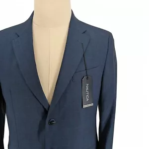 Nautica Men’s Modern Fit Bi-Stretch Blazer Sport Coat Jacket Blue Plaid 36S $395 - Picture 1 of 9