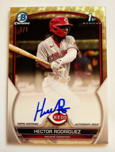 hector rodriguez 2023 Bowman Chrome Superfractor Auto 1/1 reds 1st Rookie RC