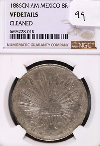 1886 Cn AM Mexico 8 Reale VF Details Cleaned #8-018 - Picture 1 of 2