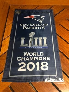 NFL NE PATRIOTS SUPER BOWL WORLD CHAMPIONS 2018 FLAG BANNER 8.5” X 14.25" - Picture 1 of 1