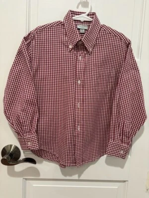 Papo d'Anjo Boys Gingham Red White Button Down Shirt Sz 5 Worn Once - Image 1 of 2