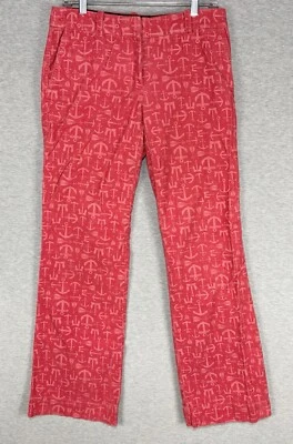 Vineyard Vines Womens Size 6 Pink Corduroy Pants Cute Anchor Print Bootcut Flare - Image 1 of 4