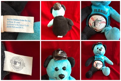 Florida Marlins MLB National League Souvenir Bean Bag Bear Fan Plush 8.5" Cover
