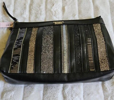 Nuevo bolso de mano con etiquetas Victorias Secret plateado negro dorado brillo para mujer” Foto 1 de 4