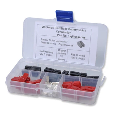 20PCS Black/Red Car Battery Quik Connector 30Amp Electrical Connector Plug Kit - Image 1 of 4