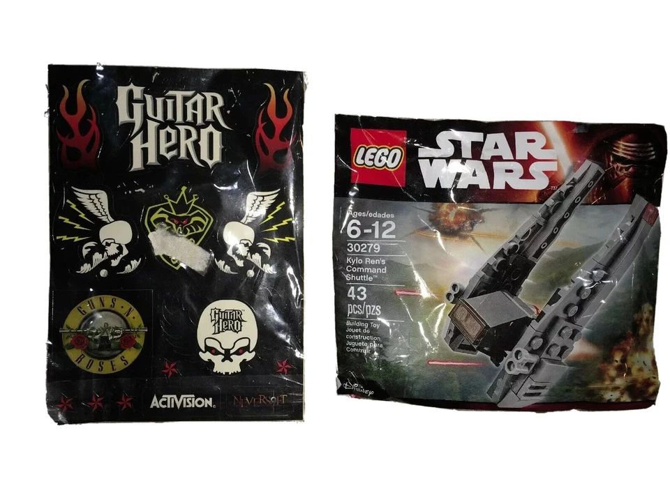 吉他英雄 Les Paul 控制器贴纸 GNR 密封全新奖励免费乐高星球大战 — 第 1/3 张图片