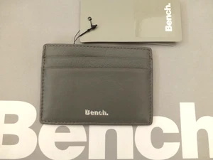 BENCH Portatarjetas Para Hombres Cuero Estuche para Tarjetas de Crédito Grano Fino Gris Mini Cartera Nuevo con Etiquetas - Imagen 1 de 4