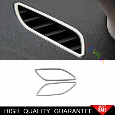 Fit For Audi A4 A5 2009-2016 Silver Steel Dashboard L&R Air Outlet Vent Trim 2* - Image 1 of 4