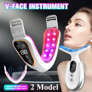 Dispositivo de belleza eléctrico V para levantar el cuello facial terapia de luz roja LED masajeador facial - Imagen 1 de 27