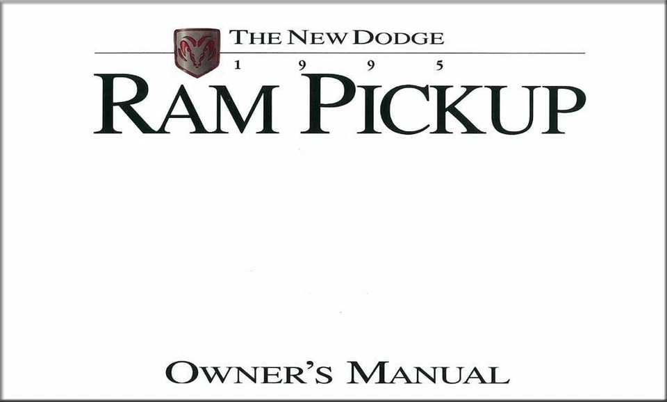 1995 Dodge Ram Truck Owners Manual User Guide Reference Operator Book Fuses Gas - Изображение 1 из 1