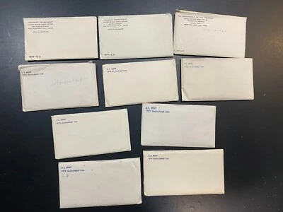 Lot 1970-1979 Decade of 10 US Mint Sets Uncirculated in Original Mint Envelopes - Image 1 of 2