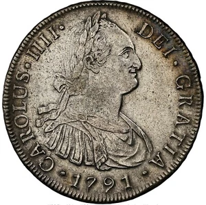 Peru 1791 LM-IJ Carlos IV 8 Reales - NGC AU Details - EXCEPTIONALLY WELL STRUCK - Picture 1 of 4