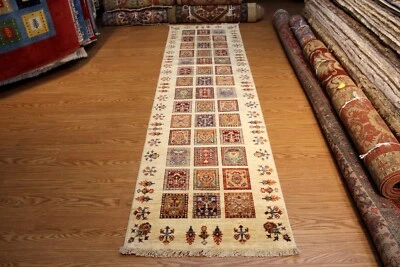 ALFOMBRA DE LANA TINTES VEGETALES COLORES JOYA PASILLO CORREDOR 2'8" X 10' HECHA A MANO DE PRIMERA CALIDAD Foto 1 de 4