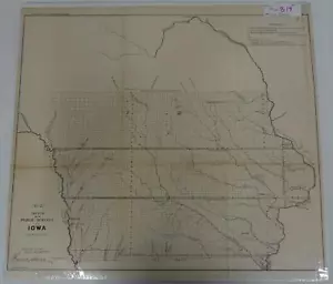 1856 Map of Iowa Sketch Public Surveys Senate 34th Congress 3rd Session B19 - Picture 1 of 10